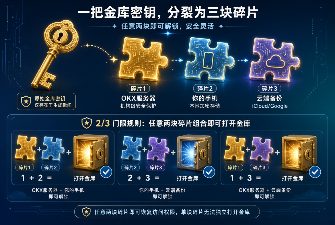一把金库密钥，分裂为三块碎片
